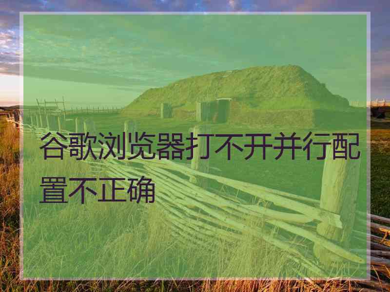 谷歌浏览器打不开并行配置不正确